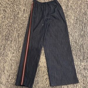 Zara denim with Red and white stripe